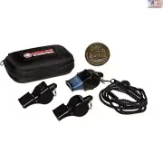 Premium Versatile Fox 40 Referee Whistle 3-Pack: Classic, Pearl, Sonic Blast