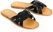 [EVANS] Women's Plus Size Slide Cross Avril Slippers