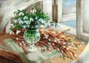 Riolis 1641 Willow And Snowdrops Embroidery Kit Counted
