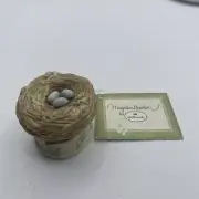 1999 M. Bastine Bird's Nest with Eggs Trinket Box "Love Begins With Mother"
