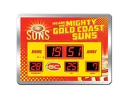 AFL LED Scoreboard Clock - Gold Coast Suns - 45x33cm - Time Temp Date