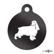 Cocker Spaniel Engraved Keychain Round Tag w/tab english Many Colors