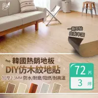 在飛比找momo購物網優惠-【Effect】韓國加厚抗刮吸音仿木DIY地板(72片/約3