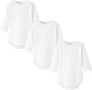 [HahaNice] Baby Bodysuits Boys Girls Clothes Newborn-24 Months Pack of 3, Long Sleeve