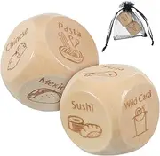 ERINGOGO 2 Pcs Food Decision Dices Meal Planning Dice Game with Food Options Fun What for Dinner Game for All Ages Present for Birthdays Stocking Stuffers