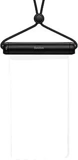 Baseus AquaGlide Waterproof Phone Pouch with Slide Lock/with Cylindrical Slide Lock IPX8 Water Resistance, 30m Immersion, Compatible with Phones up to 7.2" (with Cylindrical Slide Lock-Black)