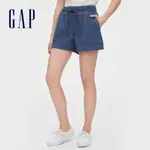 GAP 女裝 時尚水洗鬆緊牛仔短褲-中度靛藍(543325)