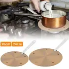 Heat Diffuser Plate 20/24 cm Heat Conduction Plate with Handle Round NumSr