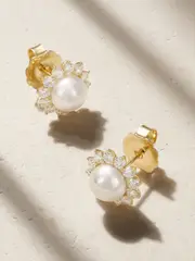 [Mikimoto] Mikimoto - 18-karat Gold Pearl Earrings - White - One size One size White