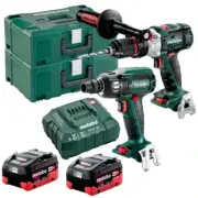 Metabo 18V Brushless Impact Drill Wrench 2 Pc. Combo Kit 400Nm