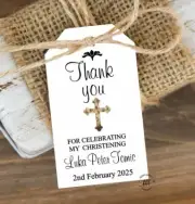12 Gift Tags Baptism Christening Confirmation Bomboniere Personalised Candle