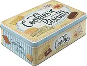 Nostalgic-Art Retro 2.5 Litre Flat Storage Jar Cookies 'n' Biscuits - Kitchen Gift Idea Tin Tin with Lid Vintage Design