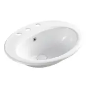 Lacy Fully-Inset Basin, 3 Tap Holes, Gloss White