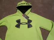 NEW Boys UNDER ARMOUR STORM1 COLDGEAR Hoodie Mint Lime BIG UA LOGO YXL FREE SHIP