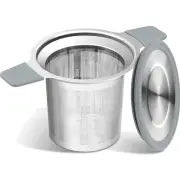 Elegant Stainless Steel Tea Steeper with Double Handles - Perfect for Travel
