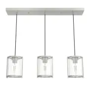 Brushed Nickel Three Light Cluster Linear from the Astwood Collection