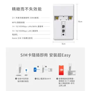 Mercusys水星網路 MB110-4G 4G分享器 300 Mbps 無線 N 4G LTE 路由器 隨插即用