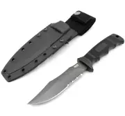 SOG Seal Pup 4.75 Inch Fixed Combo Blade Tactical Knife Black w/Kydex Sheath