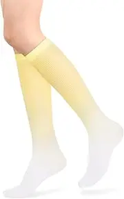 [Benefeet Sox] Women Girls Polyester Knee High Socks Long Tube Socks Unisex Soft Cozy High Calf Athletic Socks Tie Dye/Gradient