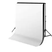 Backdrop Stand & Double Muslin (Black and White) Cotton Backdrop Kit - Bundle