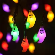 Solar Powered LED Halloween Ghost Decorative String Lights