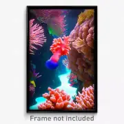 Pixel Art Poster - Vibrating Coral Reef (8 Bit Psychedelic Video Game Print)