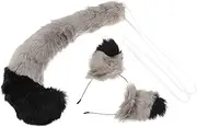 [GLSTOY] 1 Set Accessory Set Cosplay Headdress Cosplay Animal Tail Headdress Party Prop Child Stage Headband Party Headband Hairband Plush Animal Tails Costume Accessory