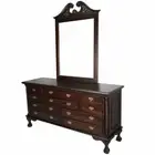 Solid Mahogany Wood Chippendale Dressing Table Mirror Bedroom Furniture Antique