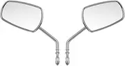 Motorcycle 8mm Rear Side View Mirrors Compatible with Harley Touring Street Glide Road King Road Glide Dyna Softail Left & Right(A)