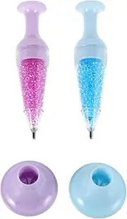 HAKIDZEL 2Pcs Transparent Vase Shape Diamond Art Pen for Nail Art Crafts Precision Gems Tool with Rhinestones for Home Salon Use Nail Art Accessory