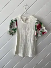Peter Alexander - BNWT - Ladies Cream/Floral PJ Top - Size XS.