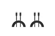 2x Bonelk Long-Life Easy Grip 2m Male USB-C Cable 100W Charging Data Cord Black