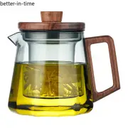 Thickened High Temperature Resistant Glass Kettle Solid Wood Household Tea Set