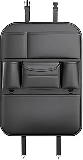 Automotive Seat Back Organizers - Car Seat Organizer for Backseat - Leather Protector Cup Holder, Tissue Holder Storage Pockets Kick Mat for Kids Toddler Travel Accessories