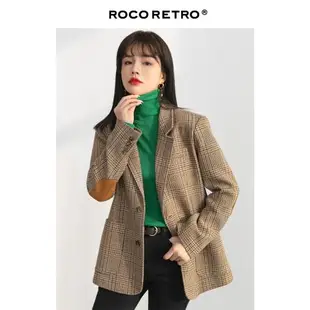 ROCO復古純羊毛女大衣西裝外套