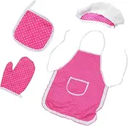 WEKAMOS 1set Role Play Kitchen Toy for Girls Cooking Apron and Chef Hat Play Mat Simulation Kitchenware for Imaginative Cooking Fun for Boys and Girls and Learning Activities