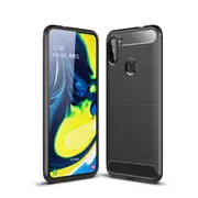 MCC Slim Samsung Galaxy A11 2020 Carbon Fibre Soft Carbon Case Cover A115 [Black]