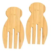 2pcs Wood Salad Hands Grinding Salad Forks Salad Server Tongs Kitchen Helper