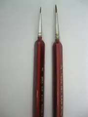 2pcs Pure Red Sable round detail Artist Quality Triangular handle Brushes #0 -2