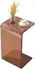 Brown Acrylic C Accent Side Table - Laptop Table - 11.8 x 11.8 x 25.6 Inches