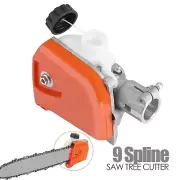 Chainsaw Gearbox Head 26mm 9 Spline Gears Assembly for Pole Saw Pruner Cutter AU