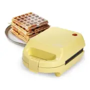 Mini Nonstick Waffle Maker, Perfect for Individual Waffles, Hash Yellow