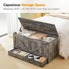 HOOBRO Storage Chest Toy Chest Storage Bench Entryway Bench Shoe Bench Gray