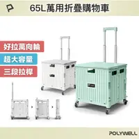 在飛比找蝦皮商城精選優惠-POLYWELL 折疊式收納購物車 65L超大容量 萬向4輪