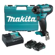 Makita DF033DSAE - 12V Max 1/4" Hex Driver Drill Kit (2 x 2.0Ah)