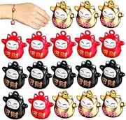 OATIPHO Lucky Cat Paint Silk Screen Bells 18 Pcs Charms for DIY Pet Collar Accessories