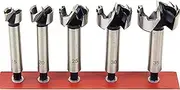 E-Value Woodworking Drill Bore Bit Set, 0.6, 0.9, 1.08, 1.2 inches (15, 20, 25, 30, 35 mm), Set of 5