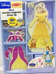 Melissa & Doug Beauty and the Beast wood dress up doll magnetic Disney Belle T1