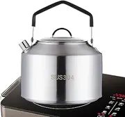Camping Kettle - Portable Stainless Steel Tea Kettle, Outdoor Coffee Pot, Compact, Fast Camping Stove for Bushcraft, Campfire, Hiking, Trekking, Fishing, Picnic, Travel