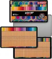 Fineliner - STABILO point 88 - ARTY - Tin of 66 - Assorted Colours